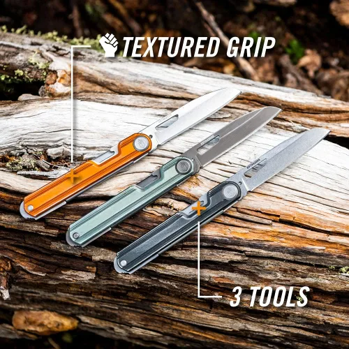 Vista 4 de Gerber Gear Armbar Slim Cut, Navaja de bolsillo, Multiherramienta con tijeras, Baltic Haze