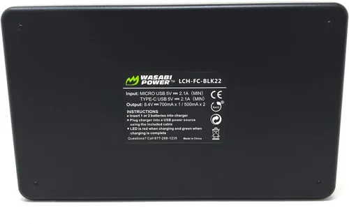 Vista 2 de Wasabi Power Cargador de batería dual USB-C para Panasonic Lumix DC-S5, GH5, S5, GH6, S5M2