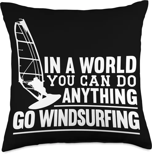 Vista 4 de Windsurfing Surfing Board Water Sports Throw Pillow