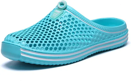 Vista 12 de LIBINXIF Zuecos de jardín para mujer, de malla, transpirables, sandalias de playa, zapatos de ducha, zapatos de agua, zapatos antideslizantes