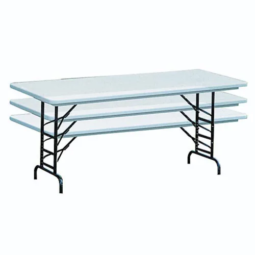 Vista 11 de Correll RA2448 24 serie R mesa plegable de acero inoxidable, altura ajustable para tareas comerciales, rectangular con 24 pulgadas de ancho y 48