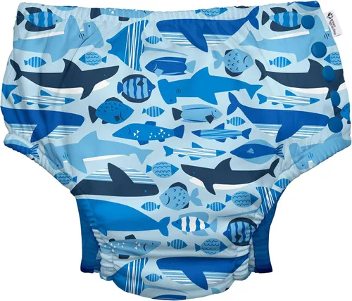 Vista 16 de green sprouts Snap Reusable Absorbent Swimsuit Diaper Dinosaurios Aqua