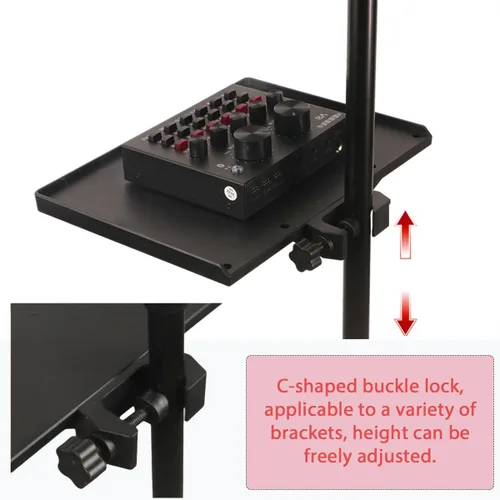 Vista 5 de 2 bandejas universales para micrófono, soporte ajustable para soporte de micrófono, bandeja de soporte para micrófono para hoja de música