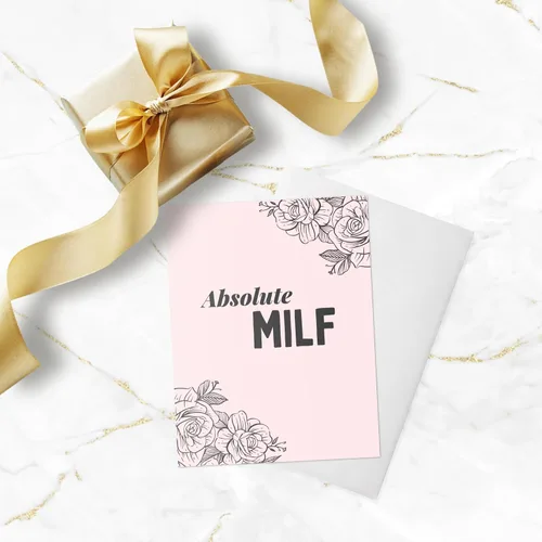 Vista 5 de Tarjeta de felicitación o agradecimiento con mensaje gracioso en inglés (Absolute MILF)