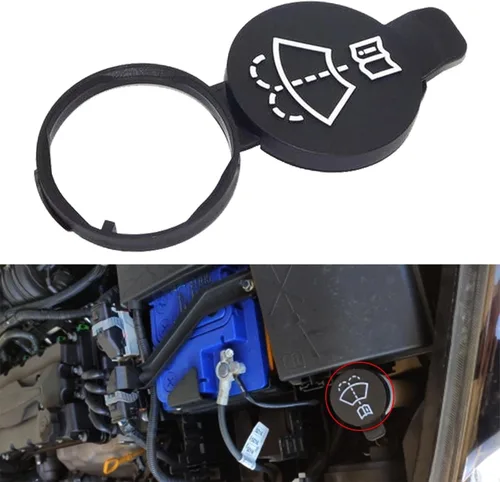 Vista 7 de Tapa para botella de depósito de líquido para limpiaparabrisas, cubierta de botella para limpiaparabrisas de automóvil, tapa de líquido