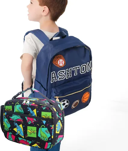 Vista 6 de RLGPBON Lonchera para Niños, Lonchera con Aislamiento Térmico para Niños y Niñas, Bonita Bolsa de Almuerzo y Lonchera Reutilizable para Niños