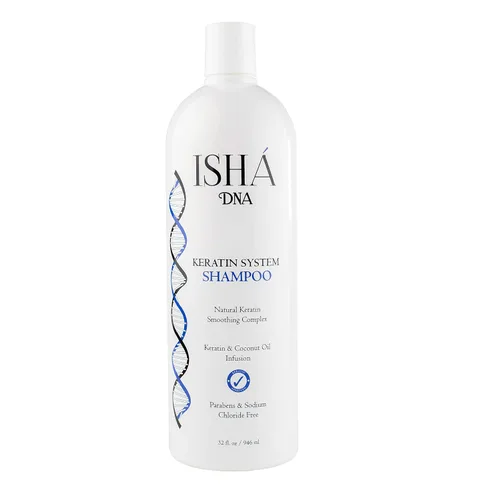 Vista 5 de Champú con sistema de tratamiento de queratina, sin sulfatos ni parabenos, aceite de coco infundido para todo tipo de cabello (16 onzas líquidas)