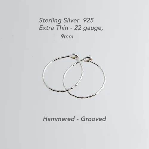 Vista 57 de Aretes de plata de ley abiertos para cartílago, tragus, delgados, calibre 22