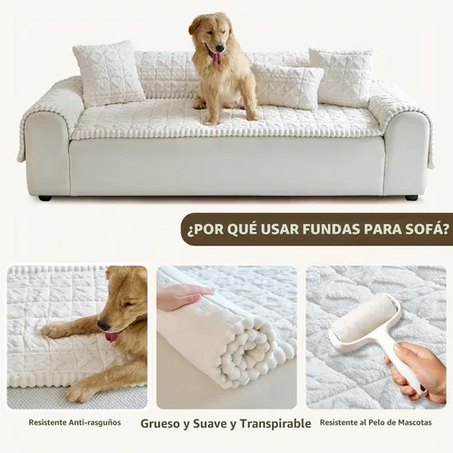 Vista 6 de Fundas de Reposabrazos de Sofá Antideslizantes, Funda Lavable de Respaldo de Sillón Suave, Fundas Gruesas y Peludas para Reposabrazos de Sofá