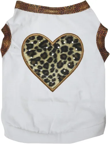 Vista 3 de Petitebella Camisa para perro cachorro con corazón de leopardo (negro, XS)