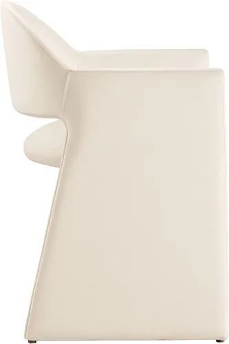 Vista 6 de Modway Talia Performance - Sillón de comedor de terciopelo en alabastro, moderna silla de comedor curvada con respaldo abierto, silla de barril