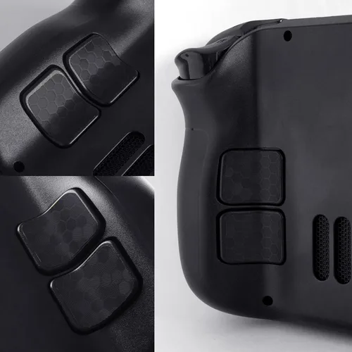 Vista 5 de Protector táctil compatible con Steam Deck Touch Trackpad (protector de trackpads + protector de 4 teclas, hexagonal de panal - negro)