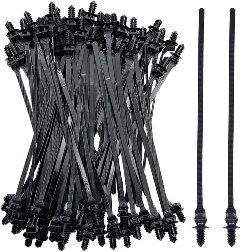 Vista 10 de 70 piezas de bridas de cables con montaje a presión de nylon con cierre de cremallera, bridas de plástico resistentes, bridas de cremallera