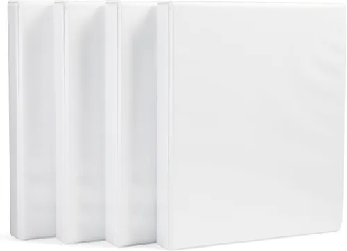 Vista 5 de Amazon Basics - Archivador con 3 argollas de 1 pulgada, color blanco, paquete de 1 unidad