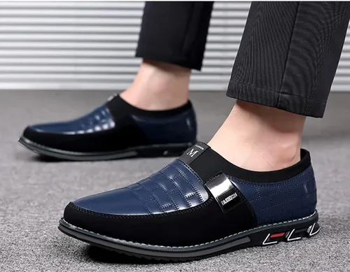 Vista 7 de Zapatos de vestir para hombre, suela suave, Oxford Derby, de cuero, ortopédico, sin cordones, zapatos casuales