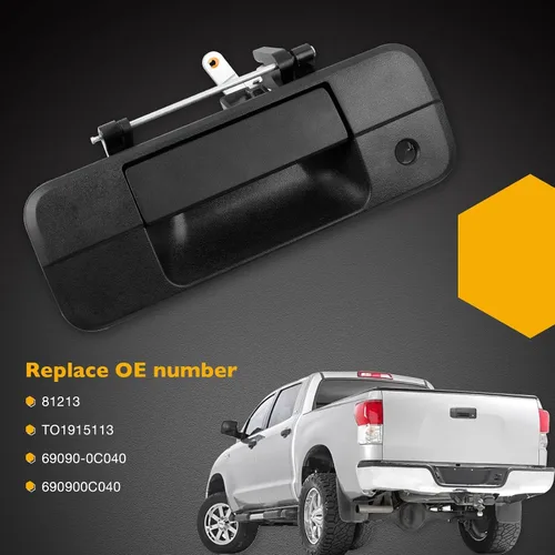Vista 6 de Gledewen 81213 Manija de portón trasero de metal mejorada con pestillo de llave, compatible con Toyota Tundra 2007-2013, reemplaza # 69090-0C040