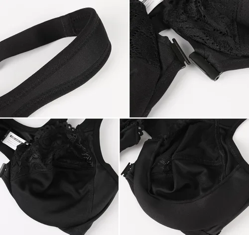 Vista 5 de DotVol Brasier diario con cierre frontal en U y tirantes anchos para mujer, talla grande