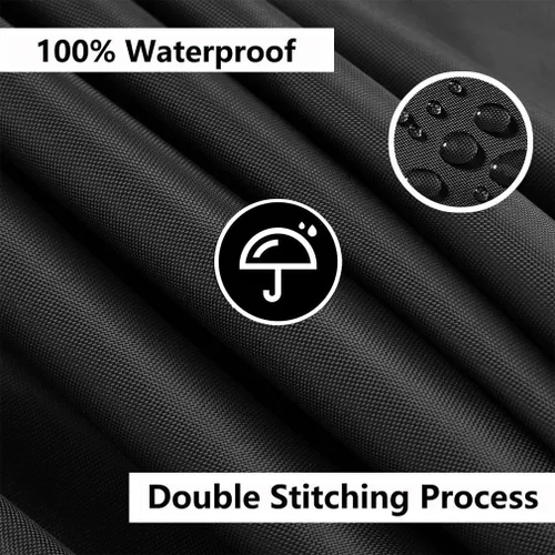 Vista 4 de Funda impermeable para mesa de café al aire libre, 40 pulgadas de largo x 28 pulgadas de ancho x 4 pulgadas de alto, funda rectangular para muebles