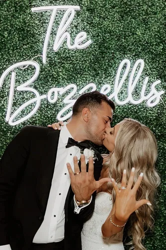 Vista 5 de Letrero LED grande personalizado para bodas, luces de neón personalizadas profesionales para pared, aplicables a bodas, salón de belleza, bar