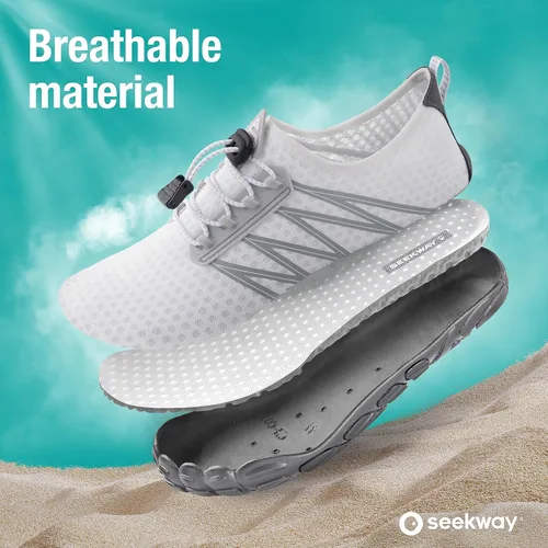 Vista 3 de SEEKWAY - Zapatos de agua unisex, de secado rápido, tipo calcetín y con sensación de pies descalzos para adultos ideales para playa, natación, río