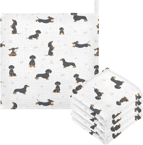 Vista 31 de Toallas de algodón para bebé, toallas de baño unisex para recién nacidos, toallitas naturales para piel delicada, 11.8 x 11.8 pulgadas, paquete de 5
