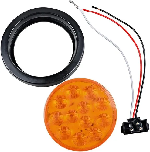 Vista 5 de Kit de tapones de cableado con cubierta de hule para luz trasera LED redonda de 4", 12 ledes, para RV, camioneta