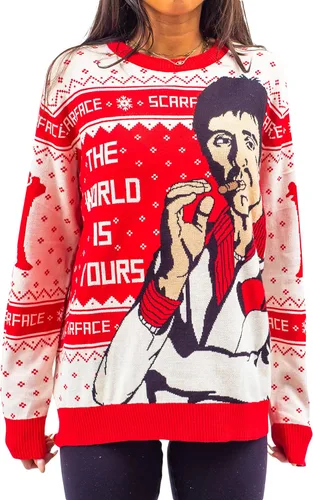 Vista 4 de Scarface The World is Yours Tony Montana Ugly Christmas Sweater, Multi colorido