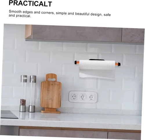 Vista 8 de Housoutil Práctico soporte de papel para colgar en la pared, estante de plástico para cocina, baño y sala de estar