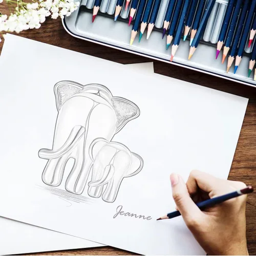 Vista 9 de CELESTIA Collares de elefante de plata Stering para mamá y bebé para mujer, cadena de 18 pulgadas, Plata esterlina, Circonia cúbica
