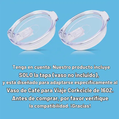 Vista 6 de Tapa de repuesto de 16 onzas para vaso Corkcicle, doble sellado a prueba de derrames, parte superior de repuesto compatible con taza de café de 1