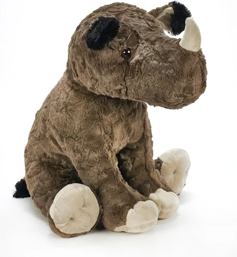 Vista 7 de The Petting Zoo Rinoceronte de peluche, regalos para niños, animales salvajes del zoológico Onez, juguete de peluche de rinoceronte texturizado