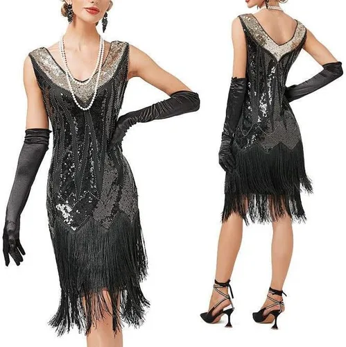 Vista 2 de CocktailDress PromDress Party Sexy Dress Fashion Solid Sequin Fringe Dress New Years Eve Dresses for Women 2023