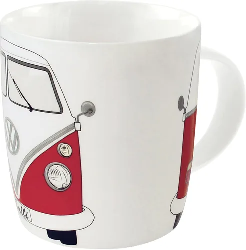 Vista 7 de BRISA VW Collection - Taza grande de cerámica para café, té y capuchino, diseño de autobús T1 (12.5 fl oz/12.5 fl oz/frente de autobús) (azul)
