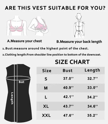 Vista 6 de ELFJOY Chaleco largo acolchado para mujer, tipo túnica, chaleco largo y plegable, ropa exterior de invierno