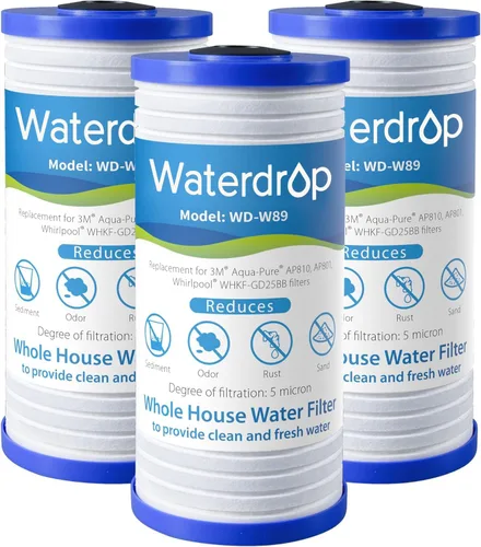 Vista 11 de Waterdrop AP810 - Filtro de agua de repuesto para toda la casa para 3M® Aqua-Pure AP810, AP801, AP811, Whirlpool® WHKF-GD25BB, WHKF-DWHBB, 10 x 4.5