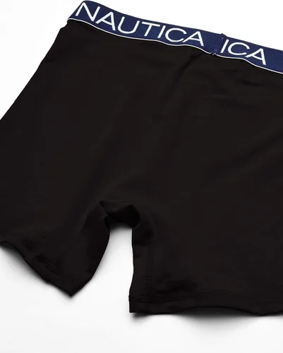 Vista 2 de Nautica Calzoncillos tipo bóxer de algodón elástico para hombre, paquete de 4