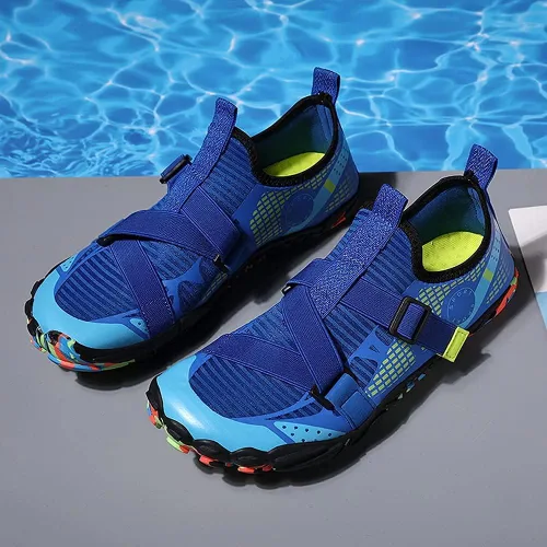 Vista 4 de Copulan - Zapatos de agua para hombre para playa piscina secado rápido para agua zapatos deportivos descalzos para esnórquel surf buceo yoga aeróbic