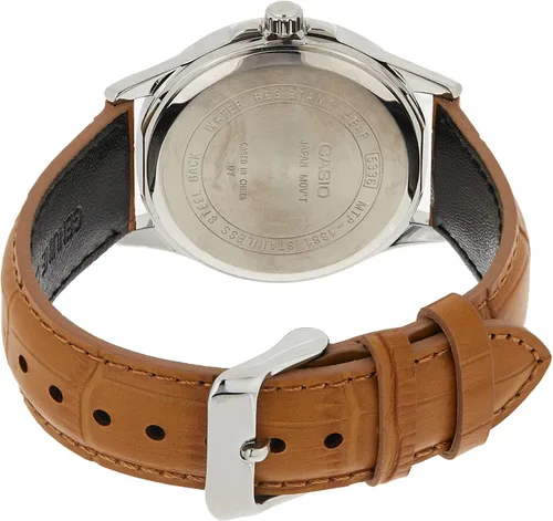 Vista 2 de Casio MTP1381L-9AV Reloj clásico de cuero para hombre 1640ft día fecha oro dial