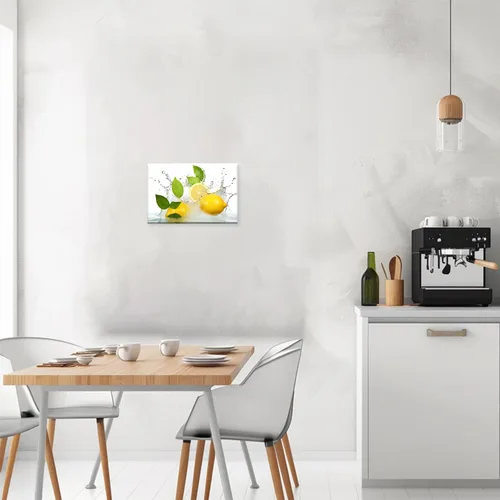 Vista 5 de MODOJOART Lienzo decorativo para pared, diseño de frutas y frutas, limón con pintura al agua, arte moderno sobre lienzo de cocina para comedor