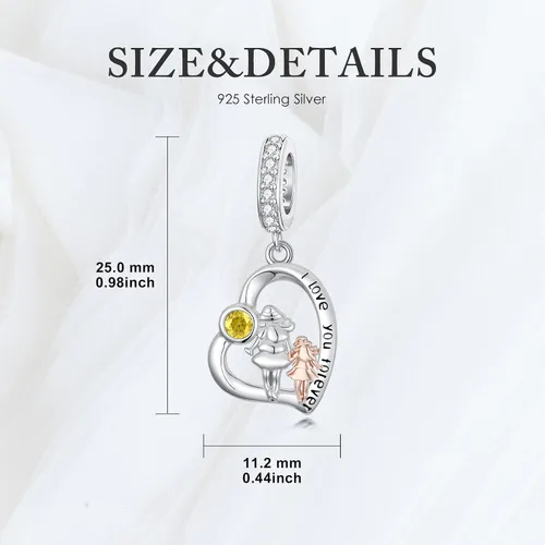 Vista 134 de PROESS Dije para padre, madre e hija, pulsera de plata de ley para pulseras, regalos de cumpleaños, día de San Valentín, para hija, madre, amante