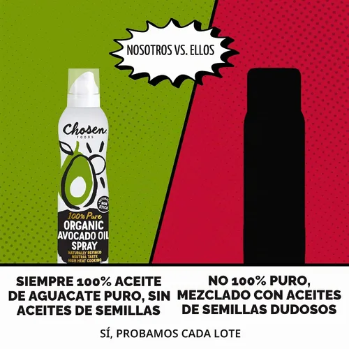 Vista 3 de Chosen Foods Spray de cocina de aceite de aguacate orgánico, 4.7 onzas