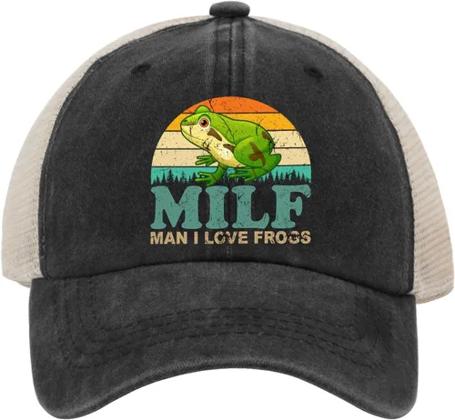 Vista 8 de Sombrero de ranas Hombre I Love Frogs Sombrero Hombres Gorra de béisbol Gorras ajustables