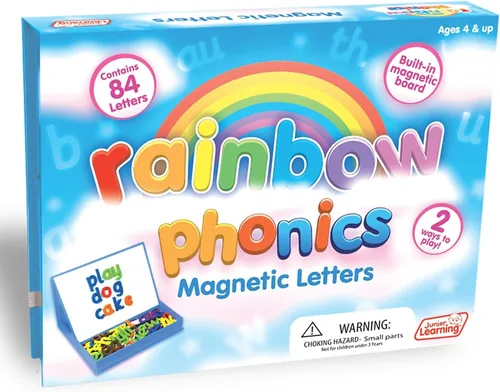 Vista 2 de Junior Learning Rainbow Phonics - Letras magnéticas, multicolor, modelo: JL194, blanco, 1.8 de alto x 10.2 de largo x 8 de ancho