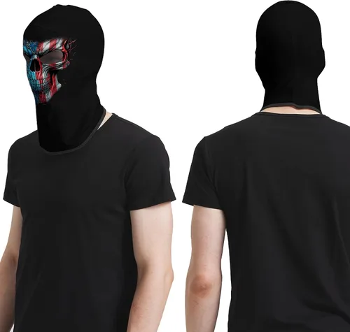 Vista 5 de Obacle Máscara de calavera para Halloween, fantasma, máscara de cara completa, pasamontañas aterradoras, disfraz de cosplay