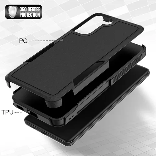 Vista 5 de Funda para Samsung Galaxy S21 Plus: funda protectora de doble capa resistente para teléfono celular a prueba de golpes con protector de pantalla