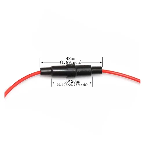 Vista 4 de Soporte de fusible AGC tipo tornillo en línea para automóvil de 0.197 x 0.787 in, 16 cables Awg, 10 piezas + fusible de tubo de vidrio de soplado