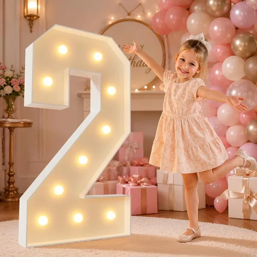 Vista 76 de imprsv Letras iluminadas grandes de 3 pies, letras iluminadas de marquesina para fiesta de cumpleaños (3 pies, letra y )