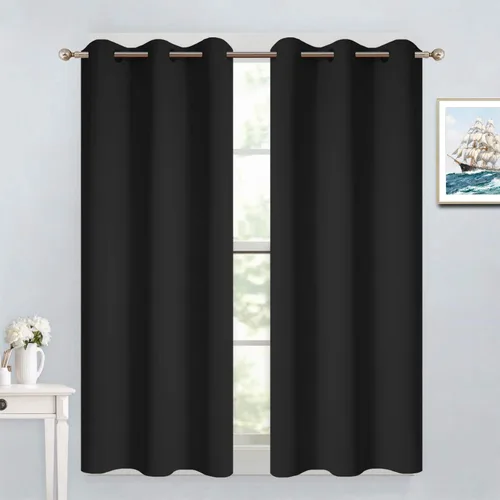 Vista 134 de Yakamok Cortinas opacas para dormitorio, aislamiento térmico, cortinas de oscurecimiento de habitación para sala de estar, juego de 2 paneles