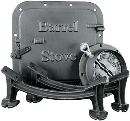 Vista 2 de US Stove BSK1000 Kit de estufa de campamento de barril, mediano, color negro