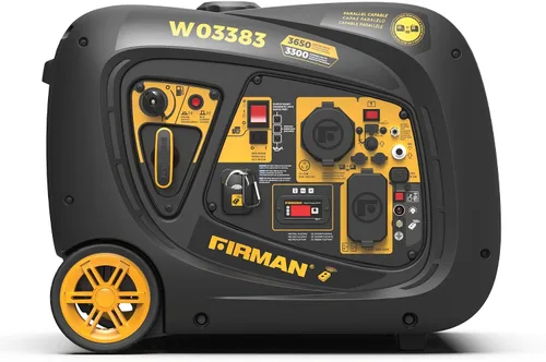 Vista 6 de FIRMAN Generador Portátil Inversor W03383, 3650W Arranque Remoto Potencia a Gas, 3300W Vatios de Funcionamiento, Silenciador Silencioso Serie